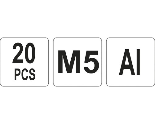 Symbol pre 20 kusov M5 z hliníka