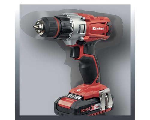 Logo spoločnosti Einhell. Akumulátorový vŕtací skrutkovač s akumulátorom