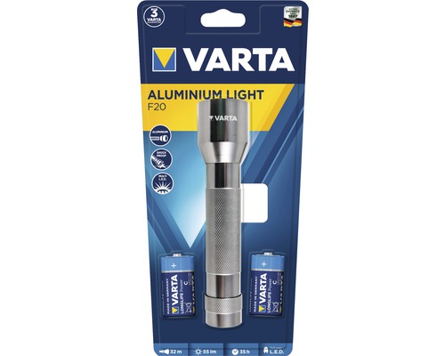 Svietidlo Varta Aluminium F20 s batériami v balení