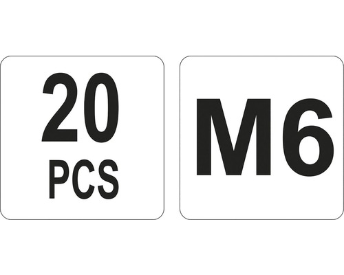 Upozornenie: 20 kusov, veľkosť M6