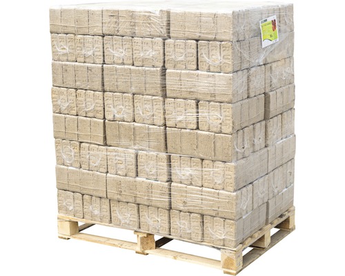 Paleta drevených brikiet na použitie ako palivo