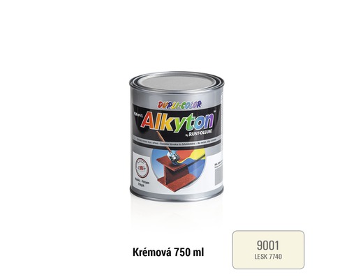 Samozákladová farba na hrdzu i drevo lesklá Alkyton krémová RAL9001 0,75 l