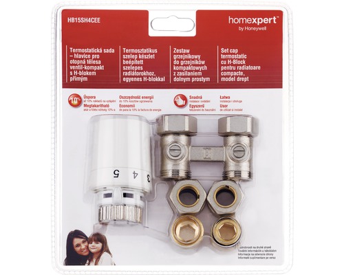 Termostatická pripojovacia súprava radiátora s H-blokom v kompaktnom prevedení