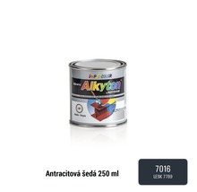 Samozákladová farba na hrdzu i drevo lesklá Alkyton antracitovo sivá RAL7016 0,25 l