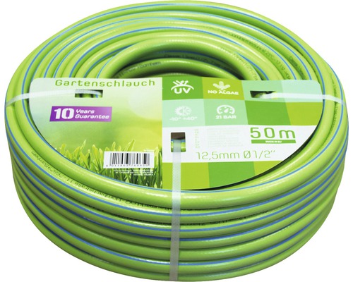 Zrolovaná záhradná hadica, dĺžka 50 metrov, priemer 12,5 milimetra