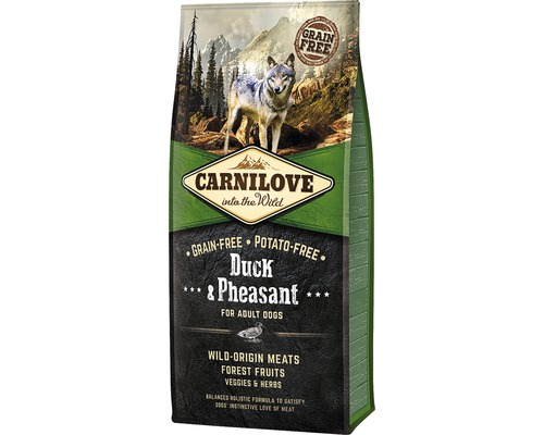 Suché krmivo pre psy Carnilove, príchuť kačica a bažant, bez obilnín