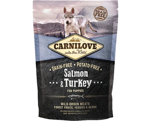 Granule pre psov Carnilove Grain Free Salmon & Turkey for Puppy 1,5 kg Carnilove suché krmivo pre šteňatá s lososom a moriakom, bez obilnín