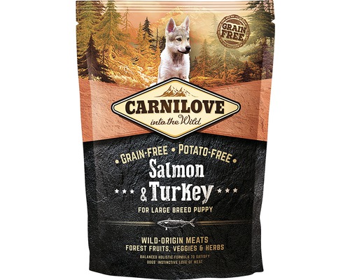 Granule pre psov Carnilove Grain Free Salmon & Turkey for Large Breed Puppy 1,5 kg