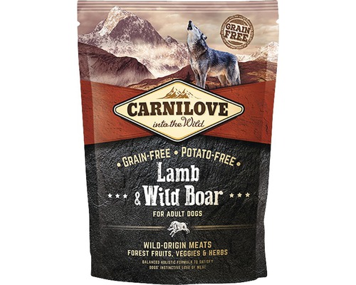 Granule pre psov Carnilove Grain Free Lamb & Wild Boar for Adult 1,5 kg