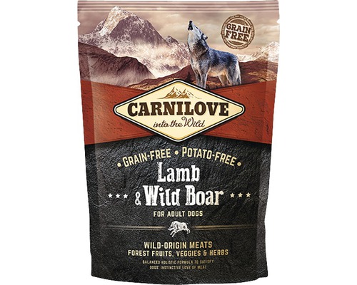 Granule pre psov Carnilove Grain Free Lamb & Wild Boar for Adult 1,5 kg Carnilove suché krmivo s jahňacím a diviakom pre dospelých psov, bez obilnín