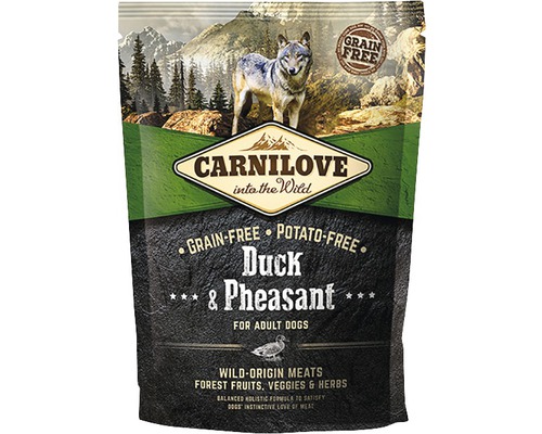 Granule pre psov Carnilove Grain Free Duck & Pheasant for Adult 1,5 kg Carnilove suché krmivo pre dospelých psov s kačicou a bažantom