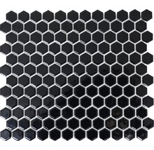 Keramická mozaika HX 060 čierna, lesklá 26 x 30 cm-thumb-0