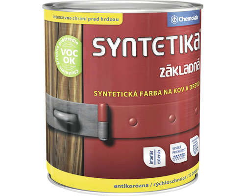 Farba Syntetika na kov a drevo základná 0100 0,6 l biela Chemopol Syntetika základný náter na kov a drevo v nádobe s farbou