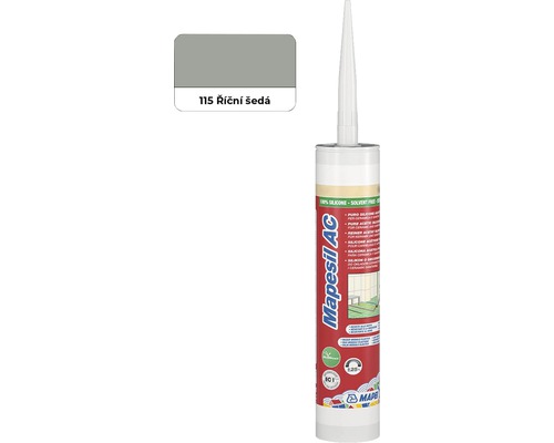 Silikón sanitárny MAPEI Mapesil AC 310 ml 115 riečna sivá Mapesil AC sanitárny silikón riečna sivá 115