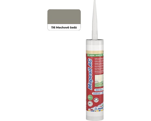 Silikón sanitárny MAPEI Mapesil AC 310 ml 116 machovo šedá Patróna s tmelom 116 machovo sivá