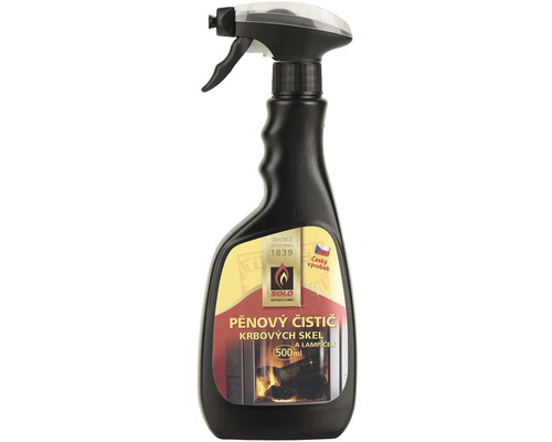 Penový čistič krbových skiel a cintorínskych lampičiek SOLO 500 ml Čistiaci sprej na krbové sklá, 500 ml