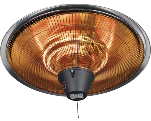 Stropný ohrievač s vykurovacím telesom a ochrannou mriežkou