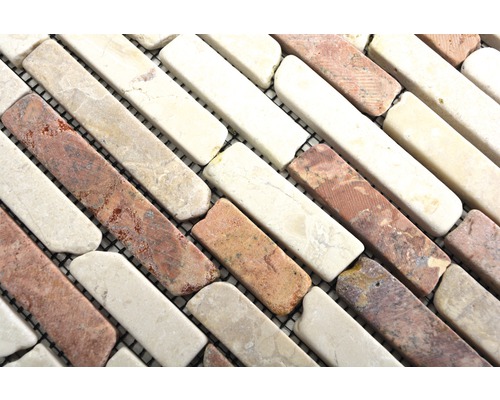 Mozaikové dlaždice z prírodného kameňa v podlhovastom tvare