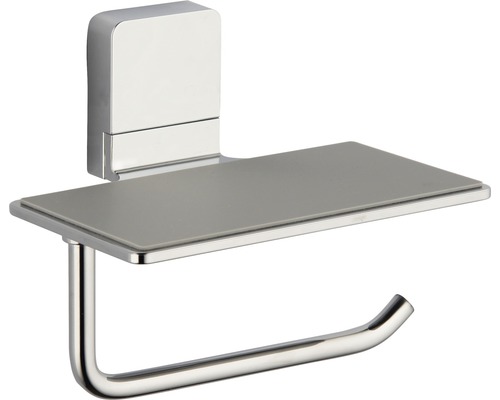 Držiak toaletného papiera s poličkou