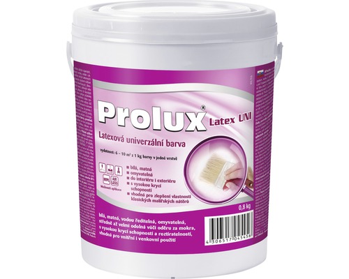 Farba na stenu Prolux Latex UNI biela 0,8 kg