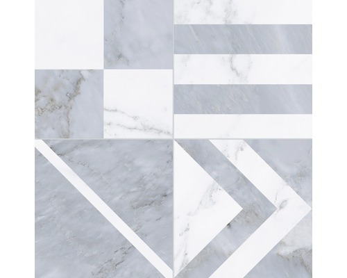 Dlažba imitácia mramoru Velvet geo gris 33,15 x 33,15 cm Dekoratívna dlaždica s mramorovým vzhľadom a geometrickými vzormi