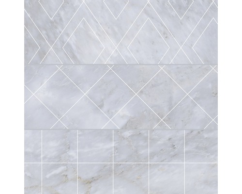 Dlažba imitácia mramoru Velvet Brick geo gris 33,15 x 33,15 cm Dekoratívna dlaždica s mramorovým vzhľadom a geometrickými vzormi