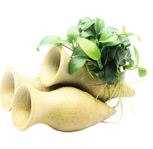 Dekorácia do akvária s jaskyňami a vodnou rastlinou