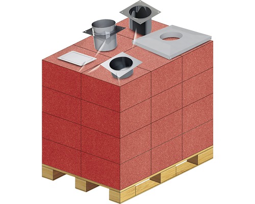 Paleta s kovovými prvkami strešného odvodnenia