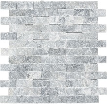 Mozaika z prírodného kameňa tehla Splitface Nero mramor 3D 29x30,5 cm-thumb-2
