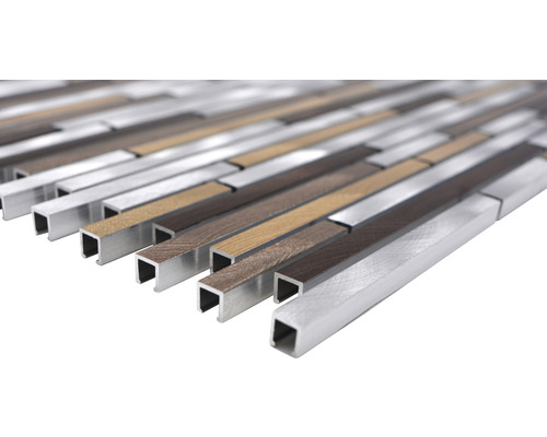 Mozaiková dlaždica z hliníka a vzhľadu dreva