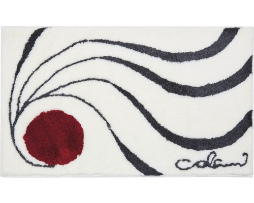 Kúpeľňový koberec s vlnkovým vzorom a bodkou