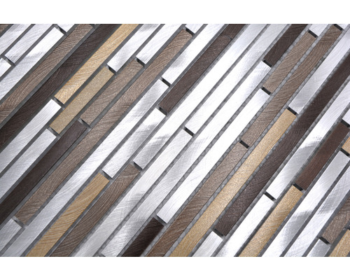 Mozaiková dlaždica s efektom dreva a kovu