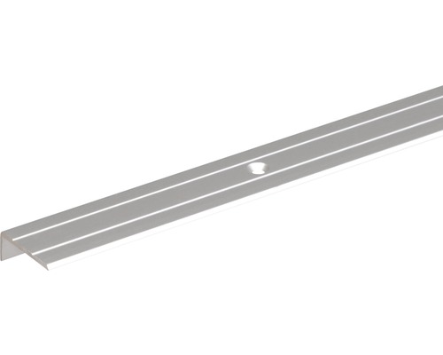Profil schodový alu strieborný elox 24,5x10x1,5 mm 1 m Hliníková profilová lišta s vŕtaným otvorom