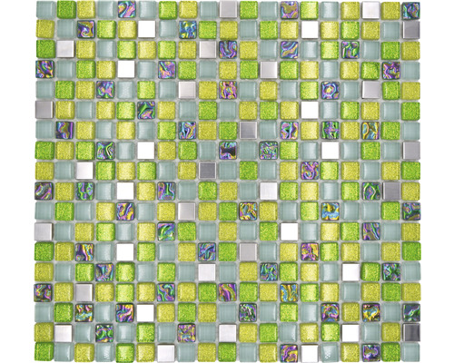 Mozaika zo skla XCE 99 kryštál, zelená 30,5 x 32,2 cm