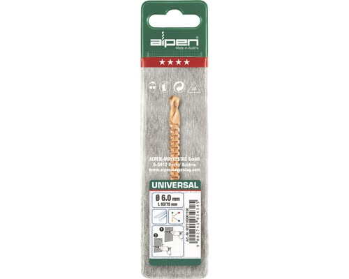 Alpen univerzálny vrták, priemer 6,0 mm