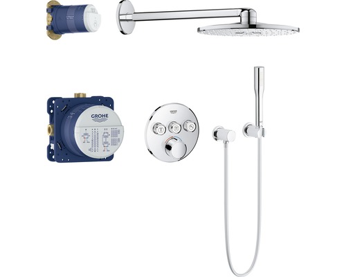 Podomietkový sprchový systém GROHE Rainshower SmartControl System chróm 34709000 Sprchový systém Grohe Logo na skrytú inštaláciu s hlavovou a ručnou sprchou
