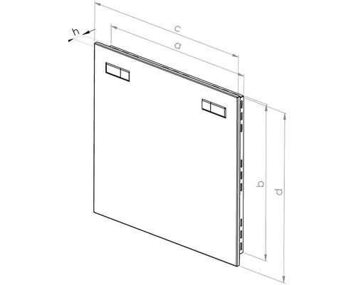 Technický nákres revízneho otvoru s rozmermi.