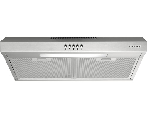 Kovový odsávač pár s ovládacími gombíkmi a filtrami