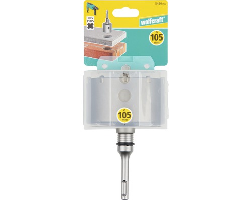 Dierovacia píla Wolfcraft s držiakom SDS Plus, priemer 105 milimetrov