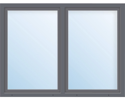 Plastové okno dvojkrídlové so štulpom ARON Basic biele/antracit 1250 x 800 mm