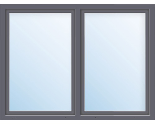 Plastové okno dvojkrídlové so štulpom ESG ARON Basic biele/antracit 1350 x 1400 mm