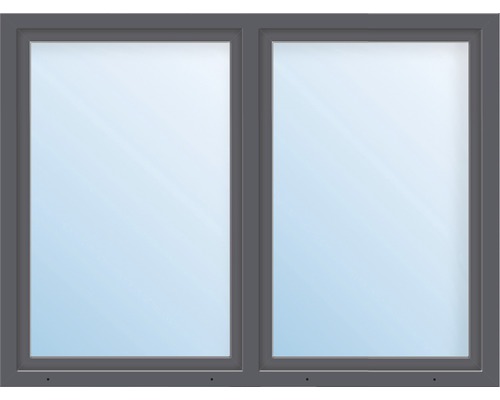 Plastové okno dvojkrídlové so štulpom ESG ARON Basic biele/antracit 1550 x 1400 mm