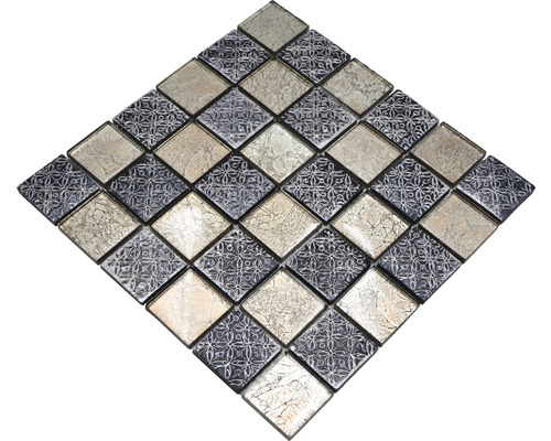 Štvorcová mozaiková dlaždica so vzorom