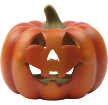 Halloweenska tekvica s vyrezávanou tvárou na dekoráciu