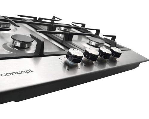 Plynová varná doska Concept so štyrmi horákmi a ovládacími gombíkmi