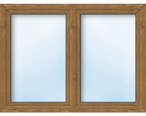 Plastové okno dvojkrídlové so štulpom ESG ARON Basic biele/zlatý dub 1000 x 1400 mm