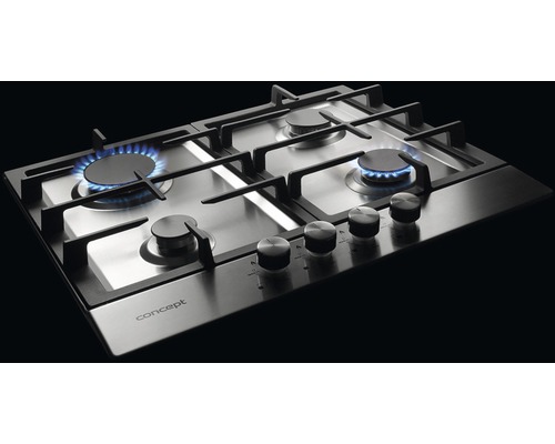 Plynová varná doska Concept so štyrmi horákmi a plameňmi