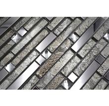 Sklenená mozaika s kovom Crystal XCM GV908 29,8x33,8 cm strieborná-thumb-7
