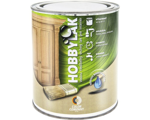 Vodou riediteľný lak na drevo Hobbylak pololesklý 3 l Hobbylak interiérový lak plechovka