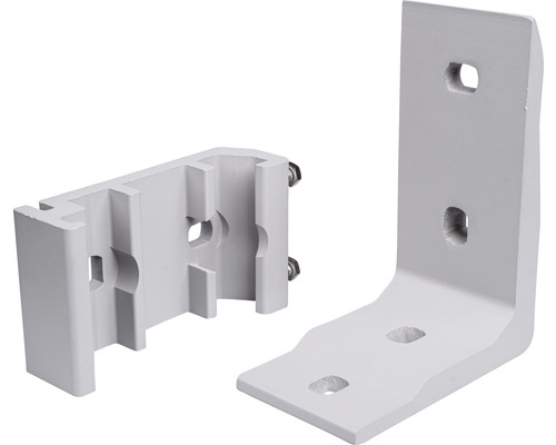 Dva montážne držiaky pre solárne panely s otvormi pre skrutky